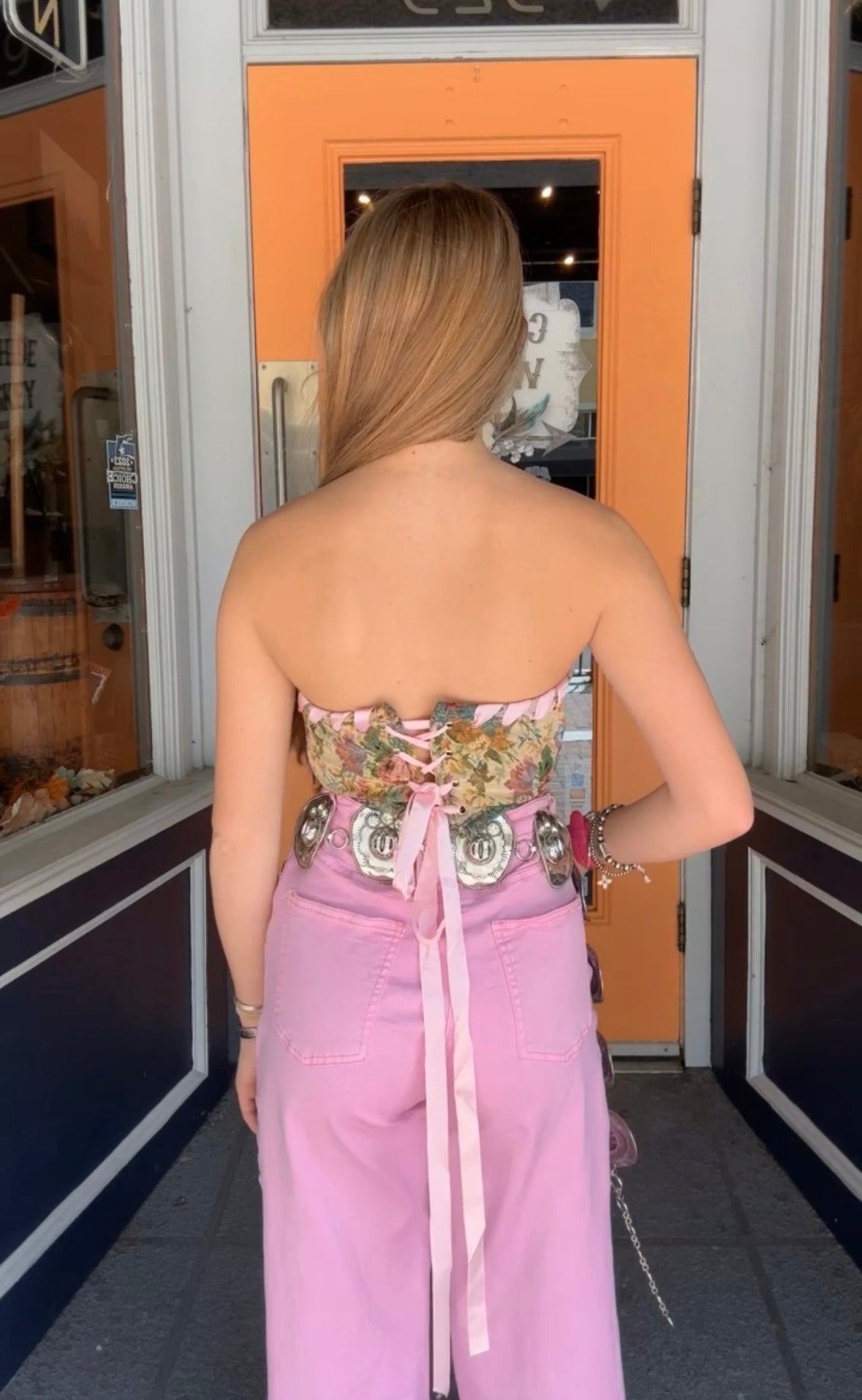 Antique Blush Petals - Floral Corset