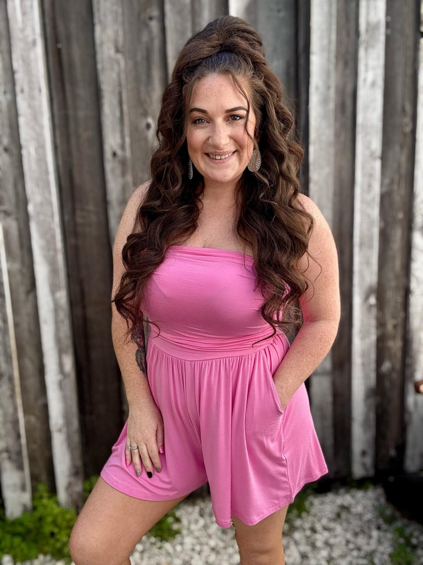 Summer Love - Pink Tube Top Romper