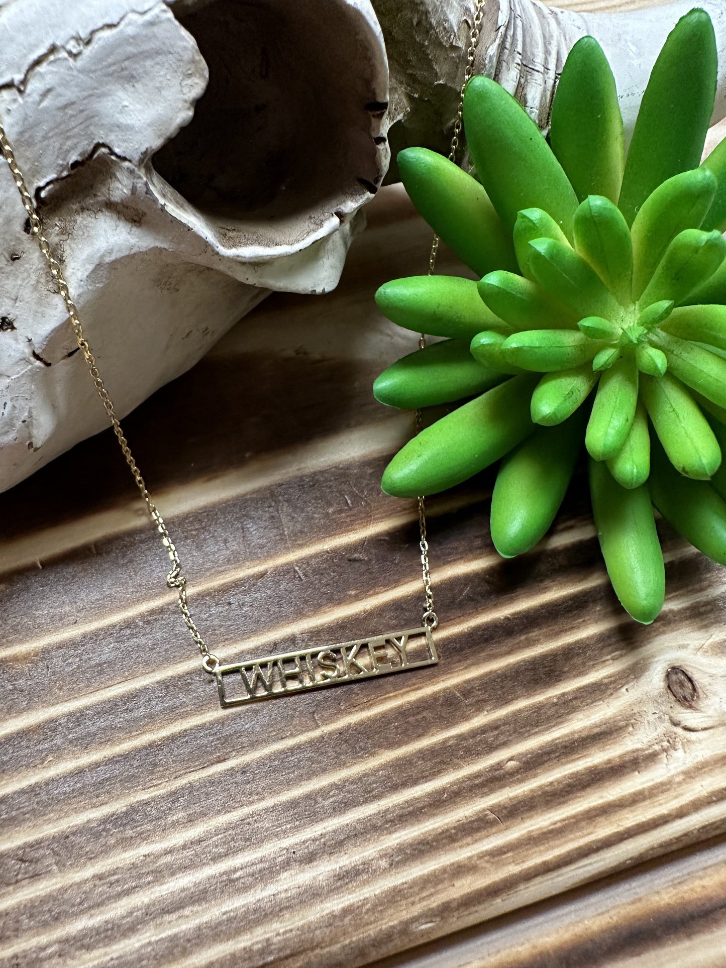 Whiskey Drowns The Memories - Gold Dipped Necklace
