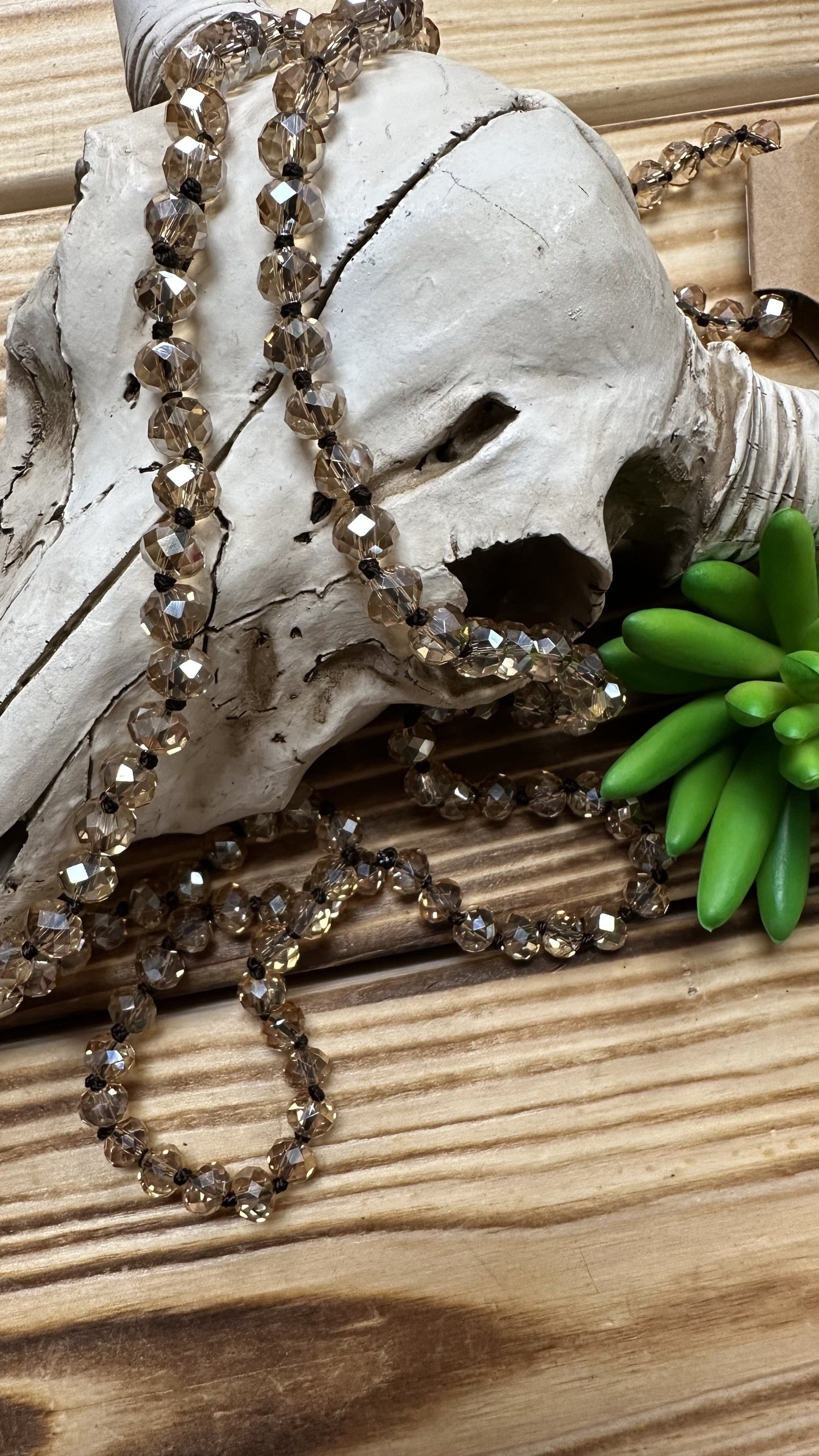 Clear Toffee Xtra Long Necklace