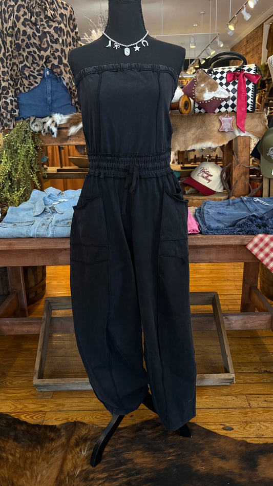 Shadow Seam - Black Barrel Jumpsuit