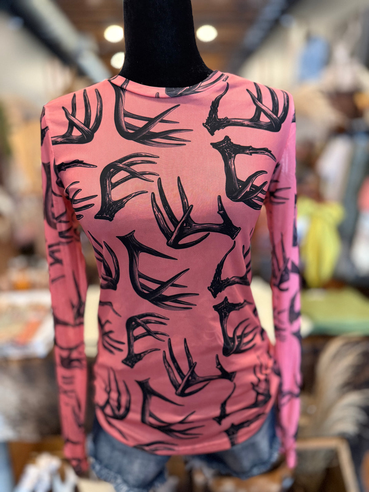 Antler Rose – Pink Mesh Top