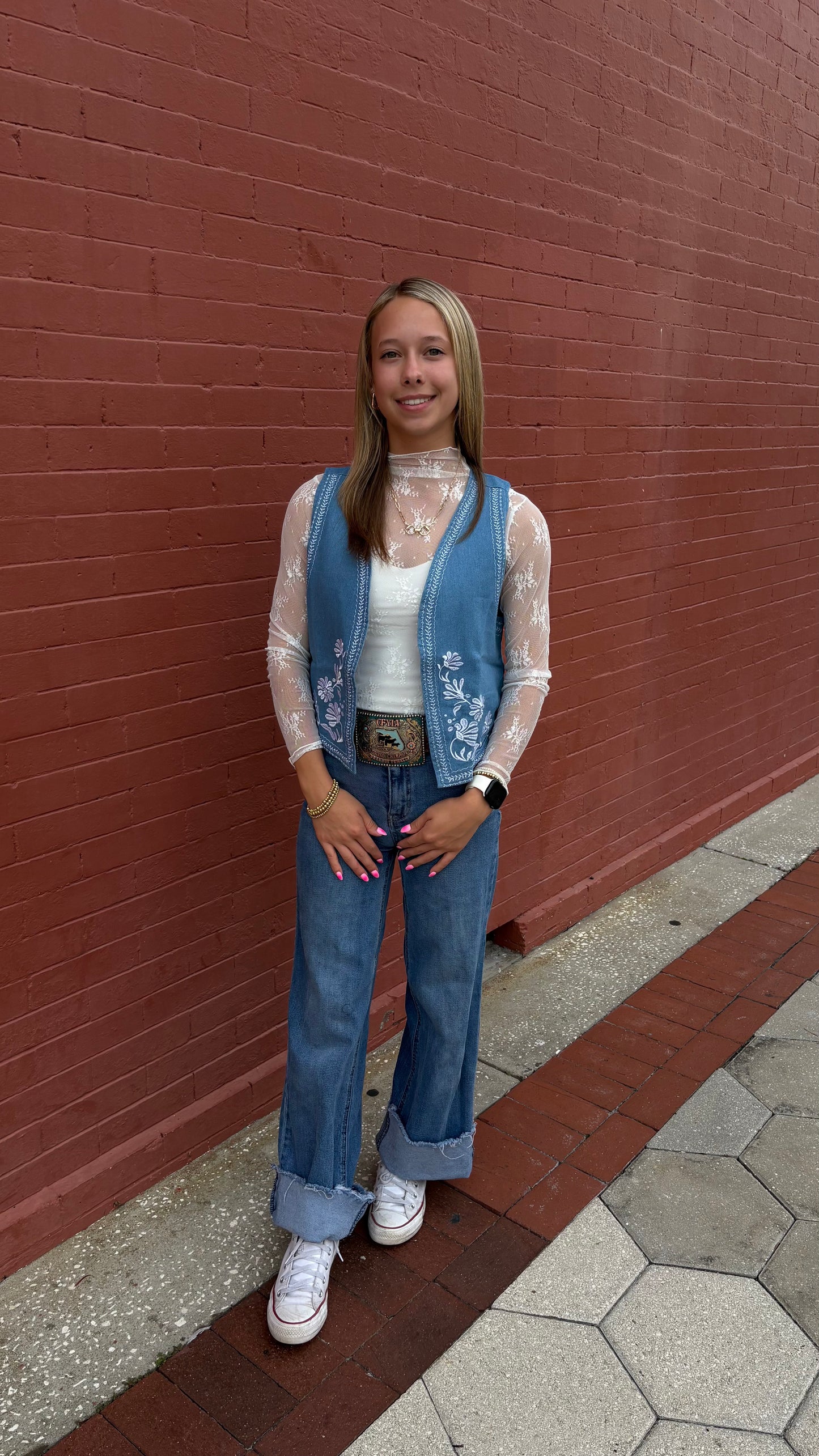 Bluebell Meadow – Denim Vest
