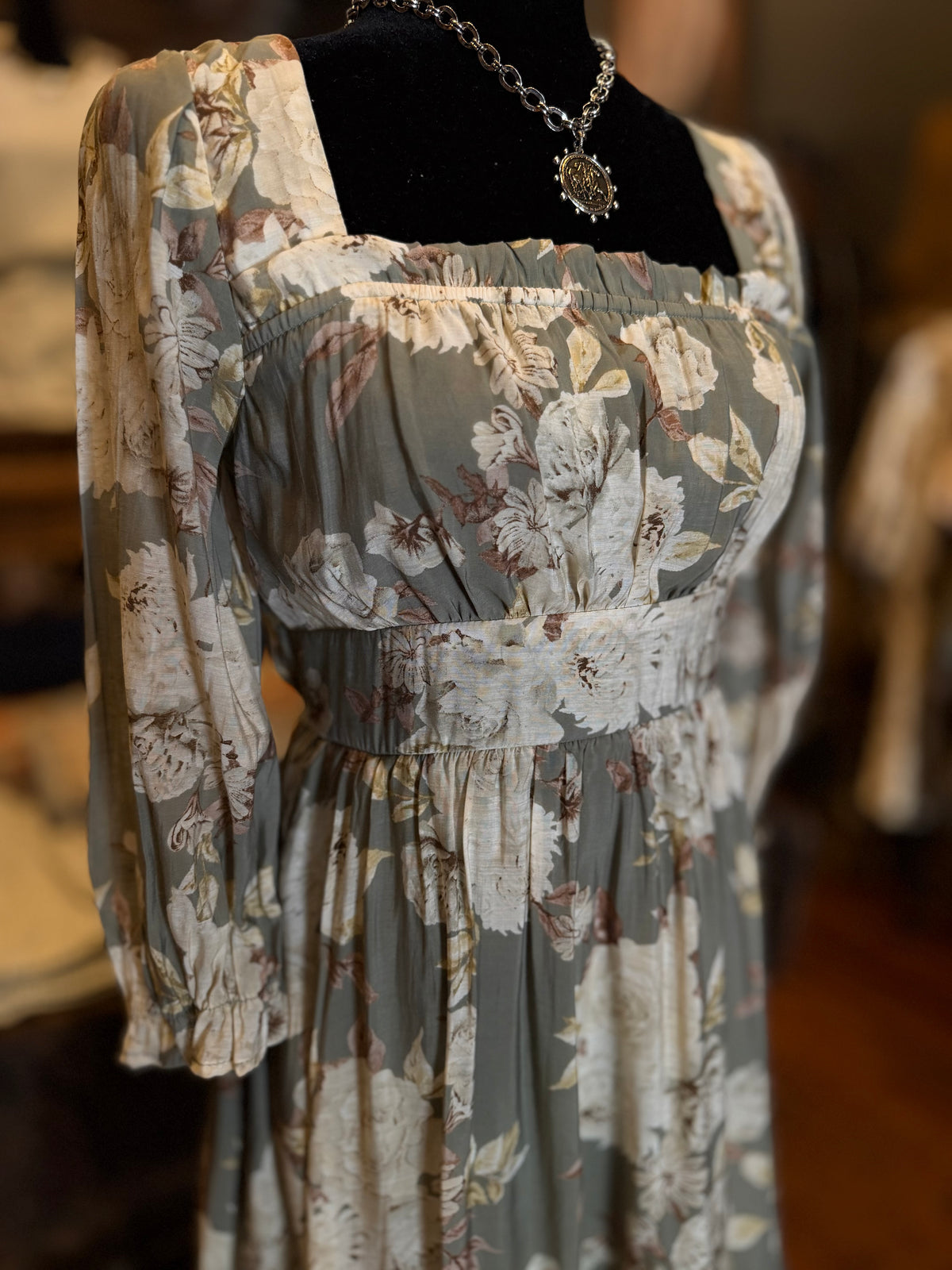 Wildhearted – Olive Floral Mini Dress