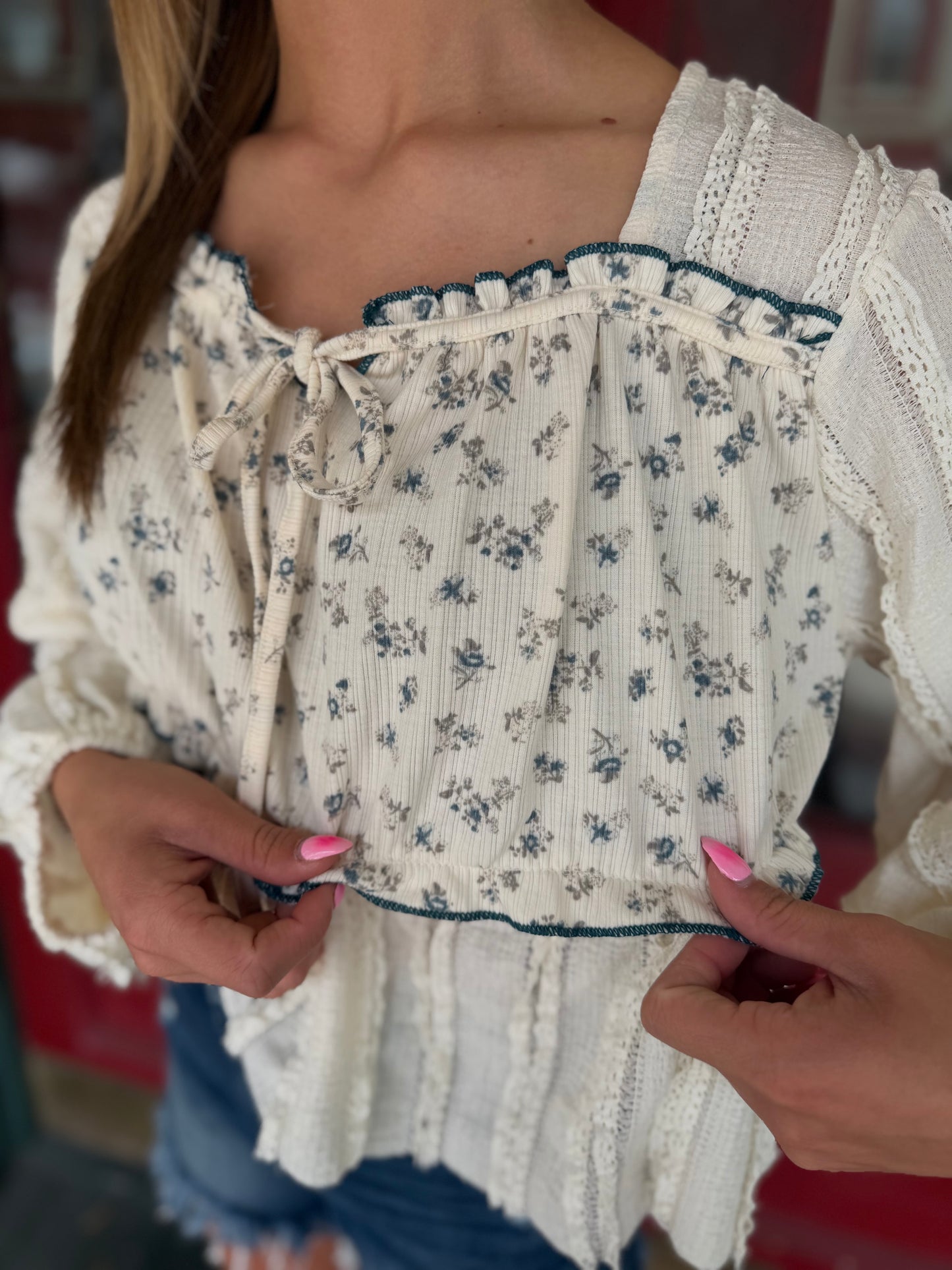 Ivory Garden – Floral Terry Top