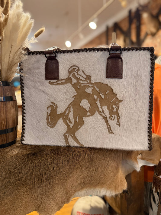 Cady Bronc Rider- Western Leather Tote