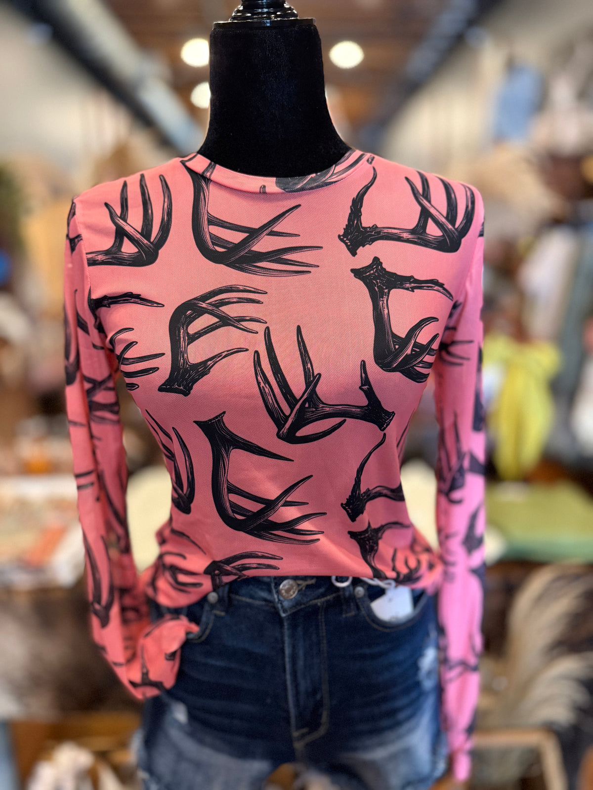 Antler Rose – Pink Mesh Top