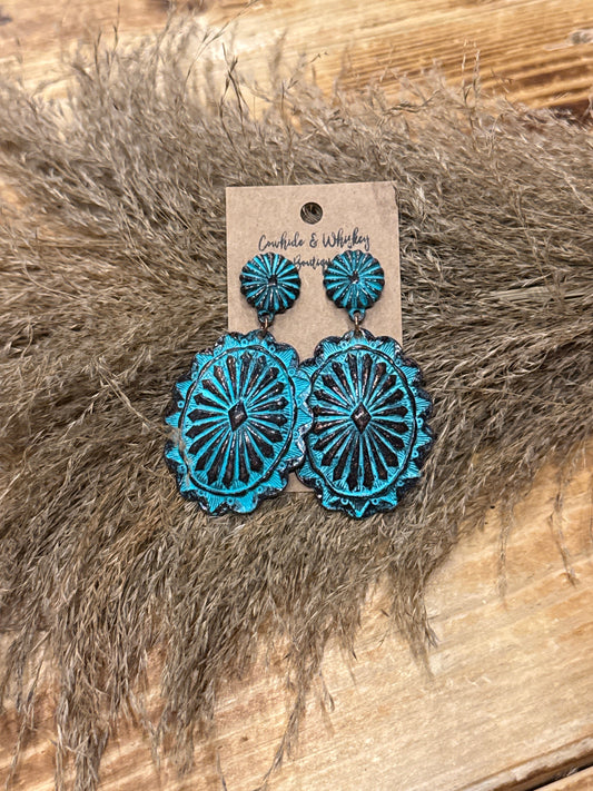 Patina Concho - Earrings