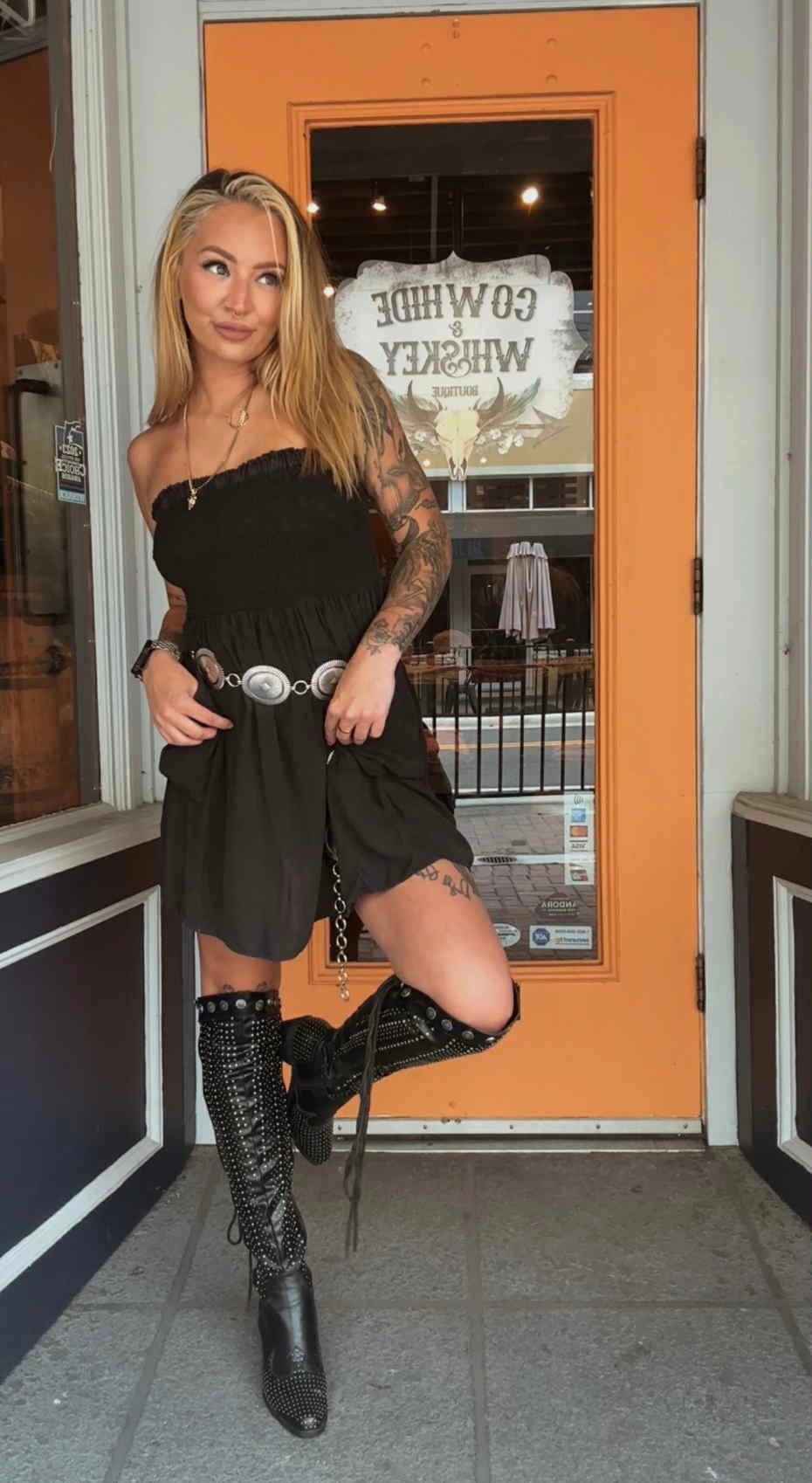 Smokin' Coal - Black Acid Wash Mini Dress