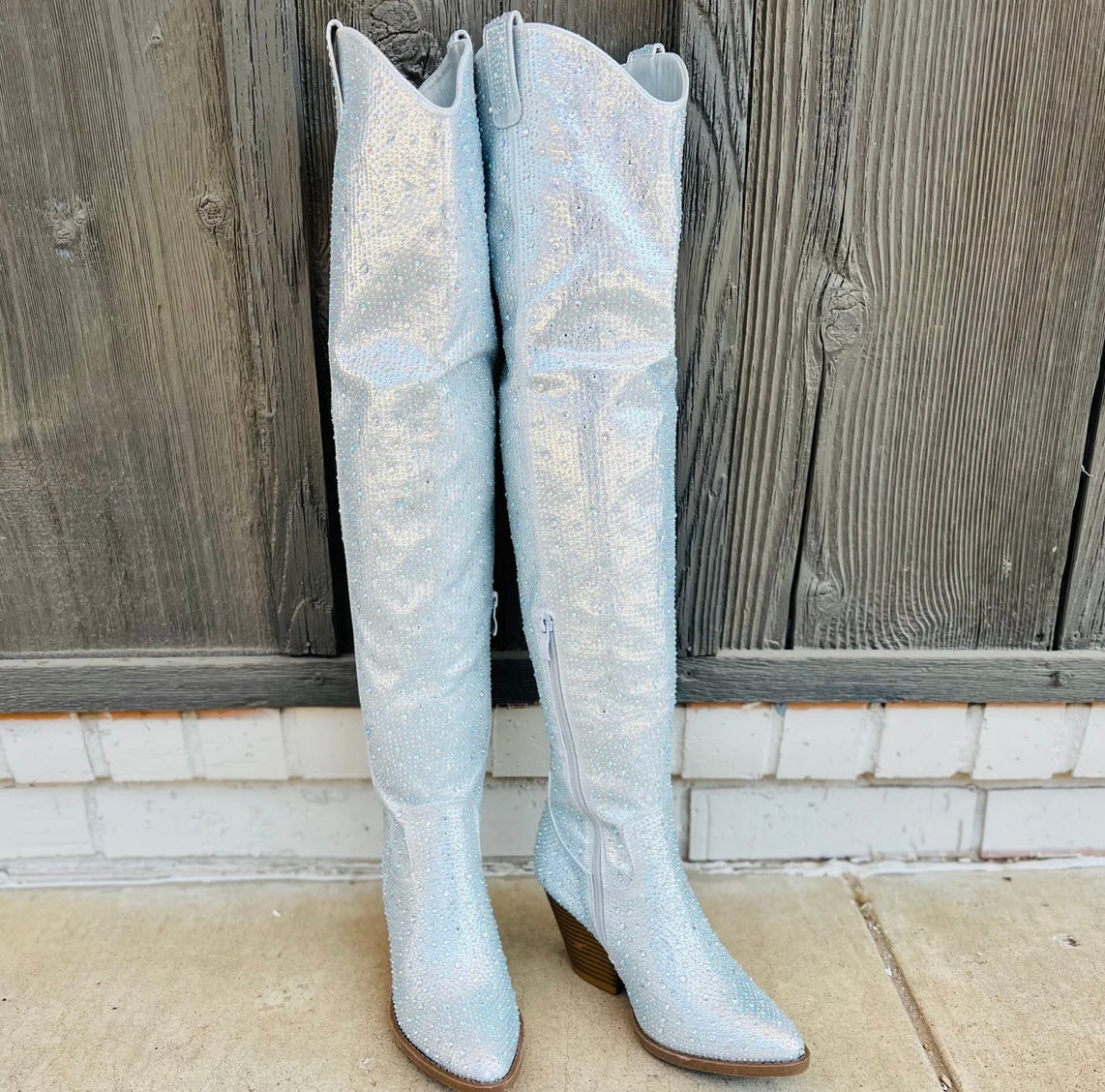 Head over Heels - Rhinestone Knee High Boot