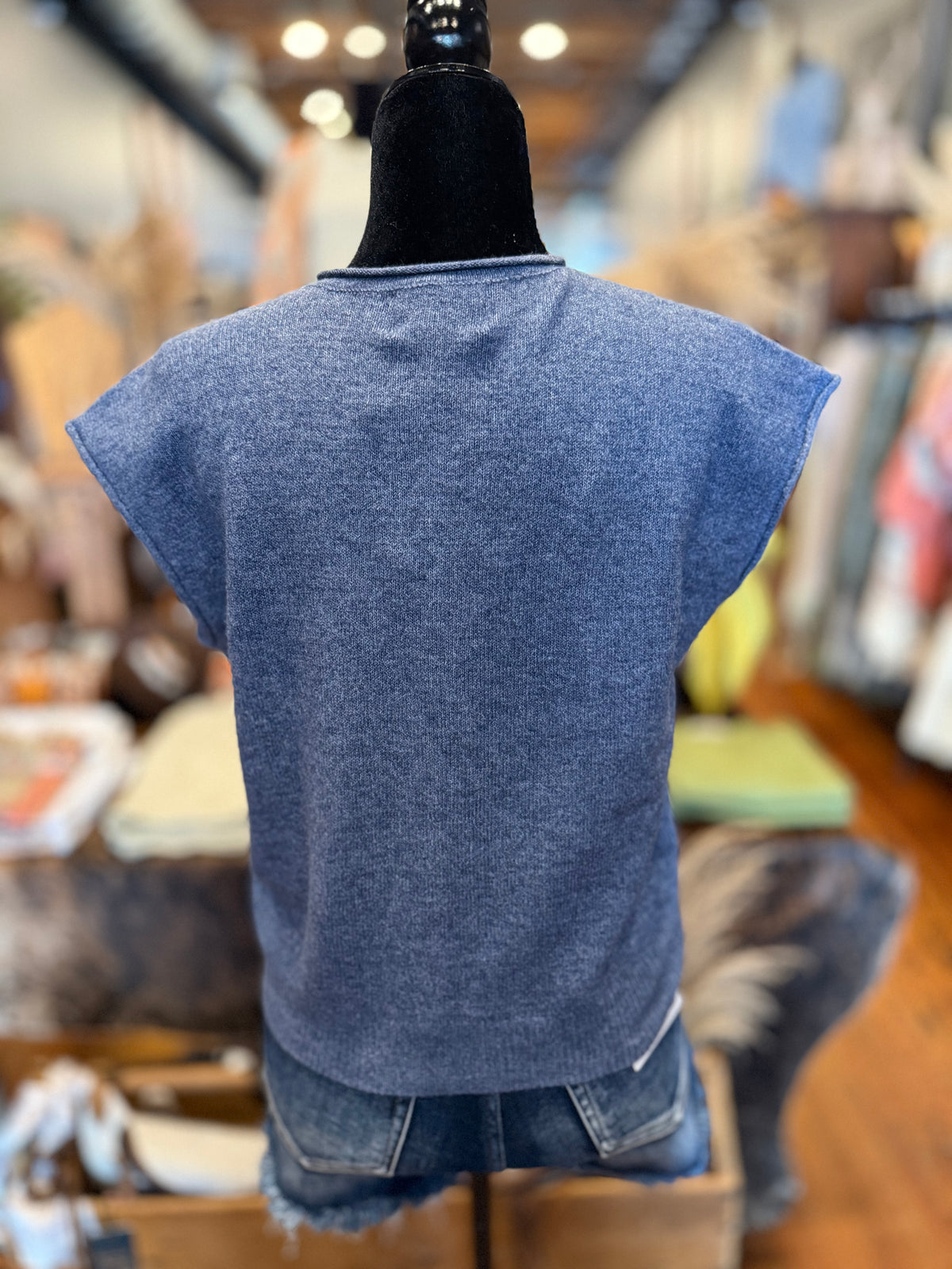 Backroad Blue – Button-Down Knit Vest