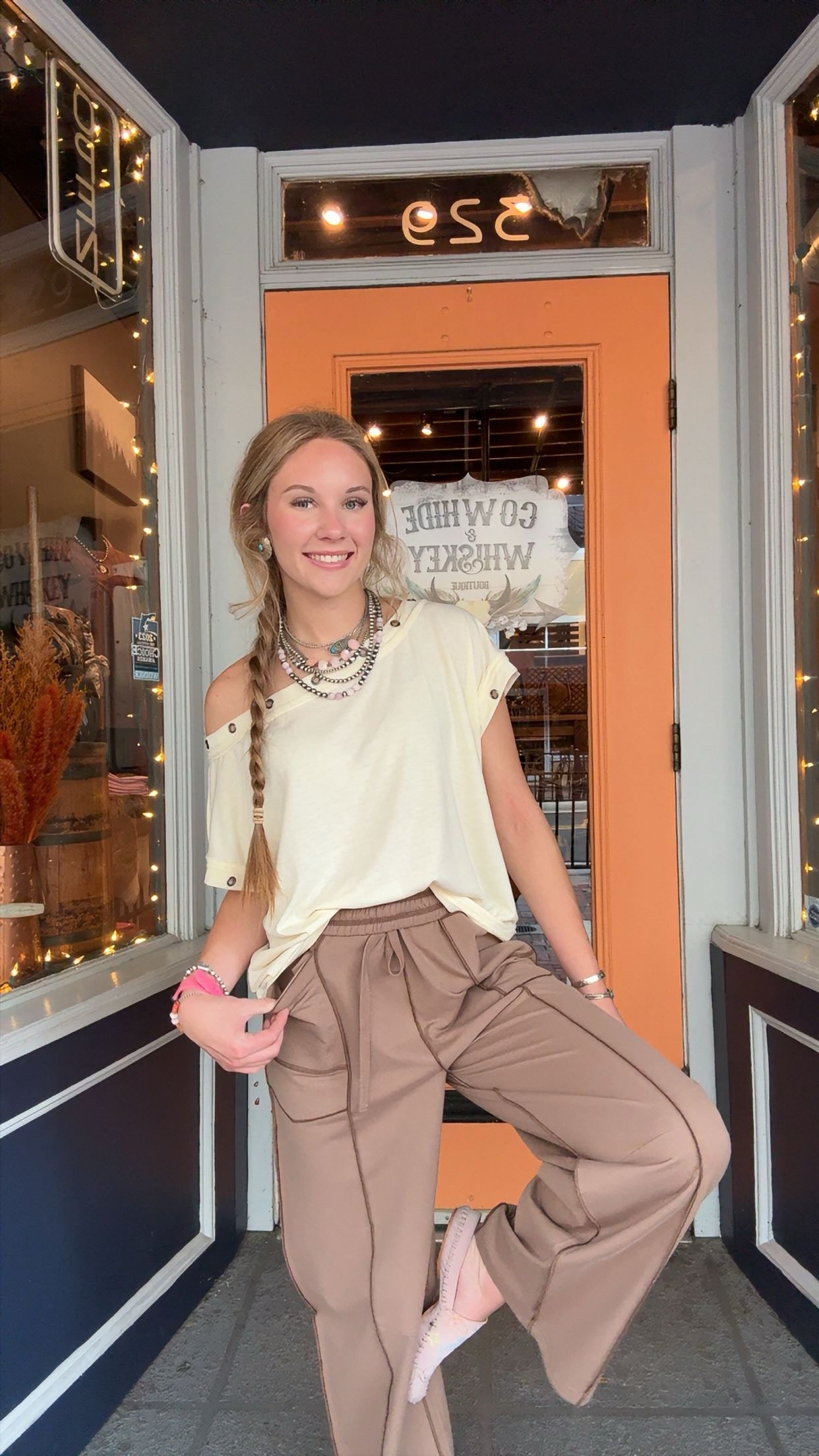 Rustic Rivets – Cream Top