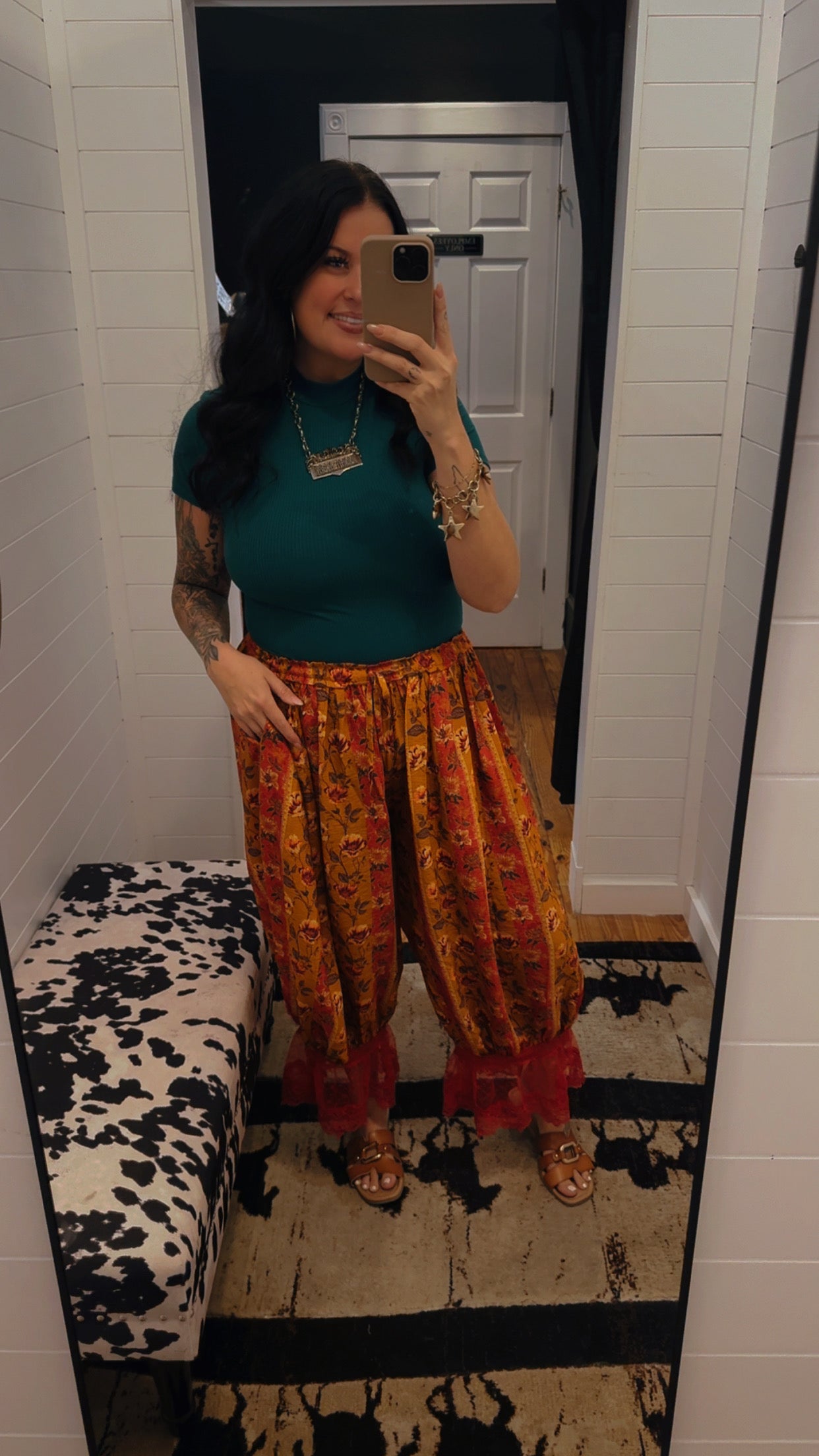 Autumn Relic – Rust Floral Bloomer Pant  Step
