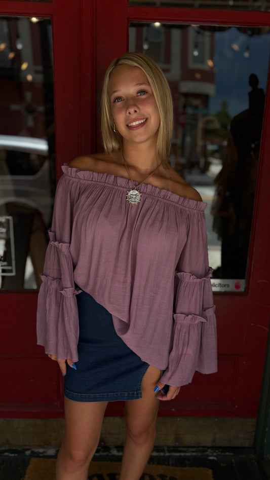 Orchid Whisper – Off Shoulder Top