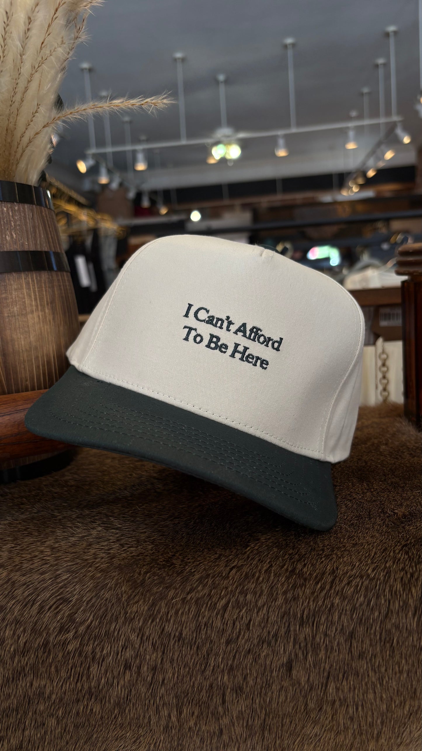 Cant Afford To Be Here-Green Trucker Hat