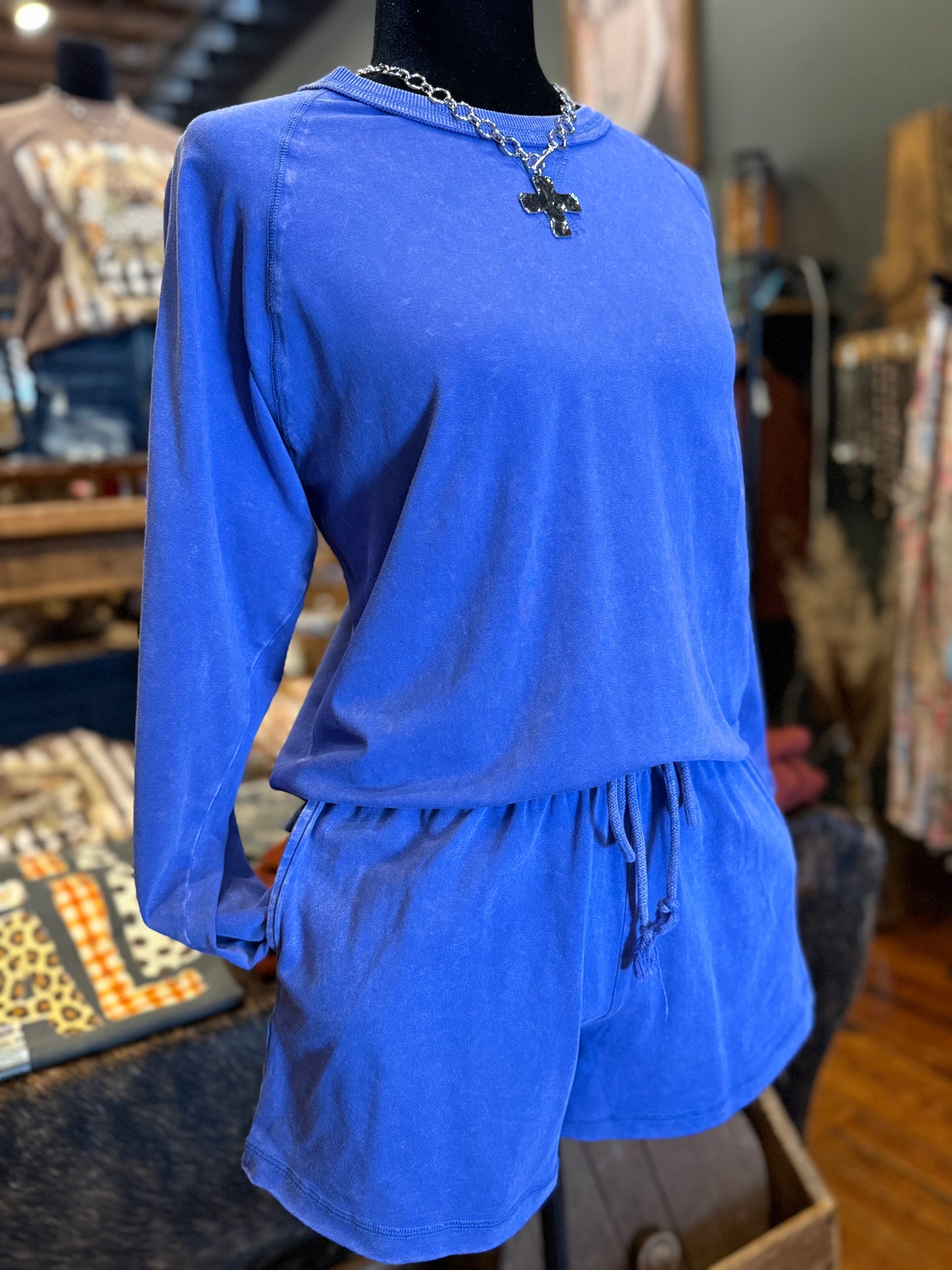 Cozy Days – Royal Blue L/S Mineral Wash Set