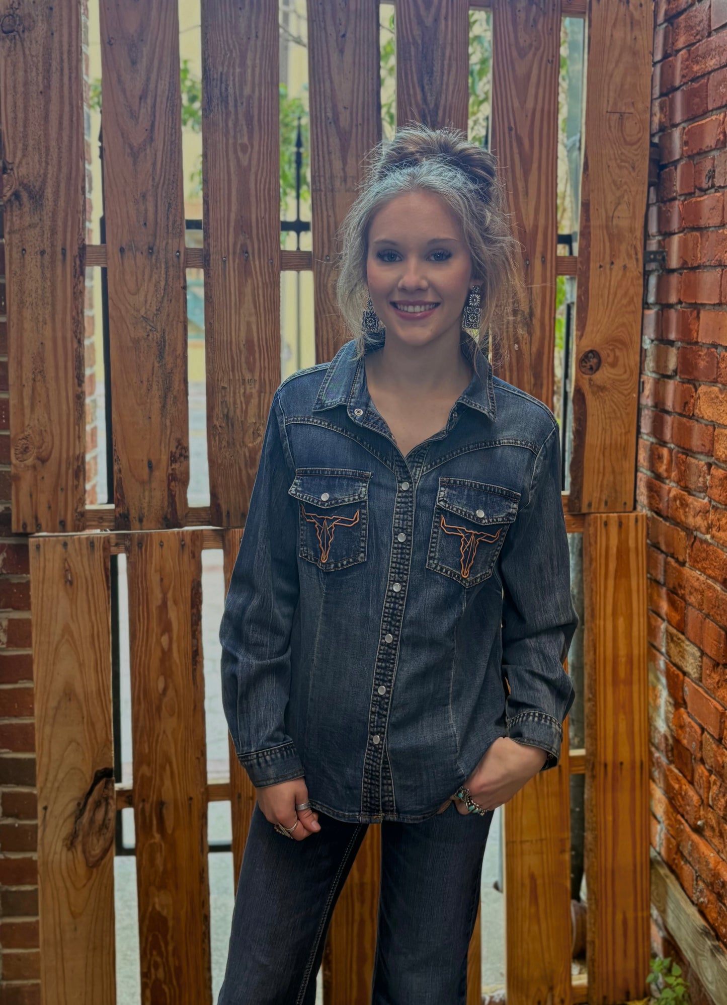 Burning Brand – Vintage Cowskull Denim Shirt