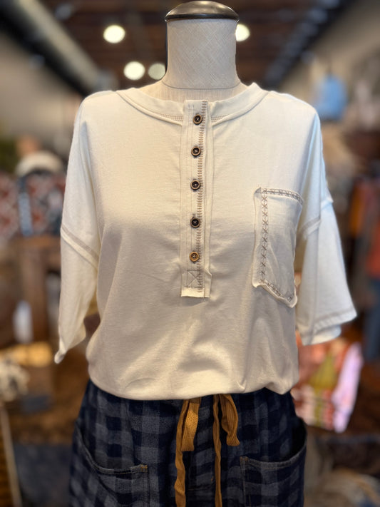 Ivory Coastline – Acid Wash Top