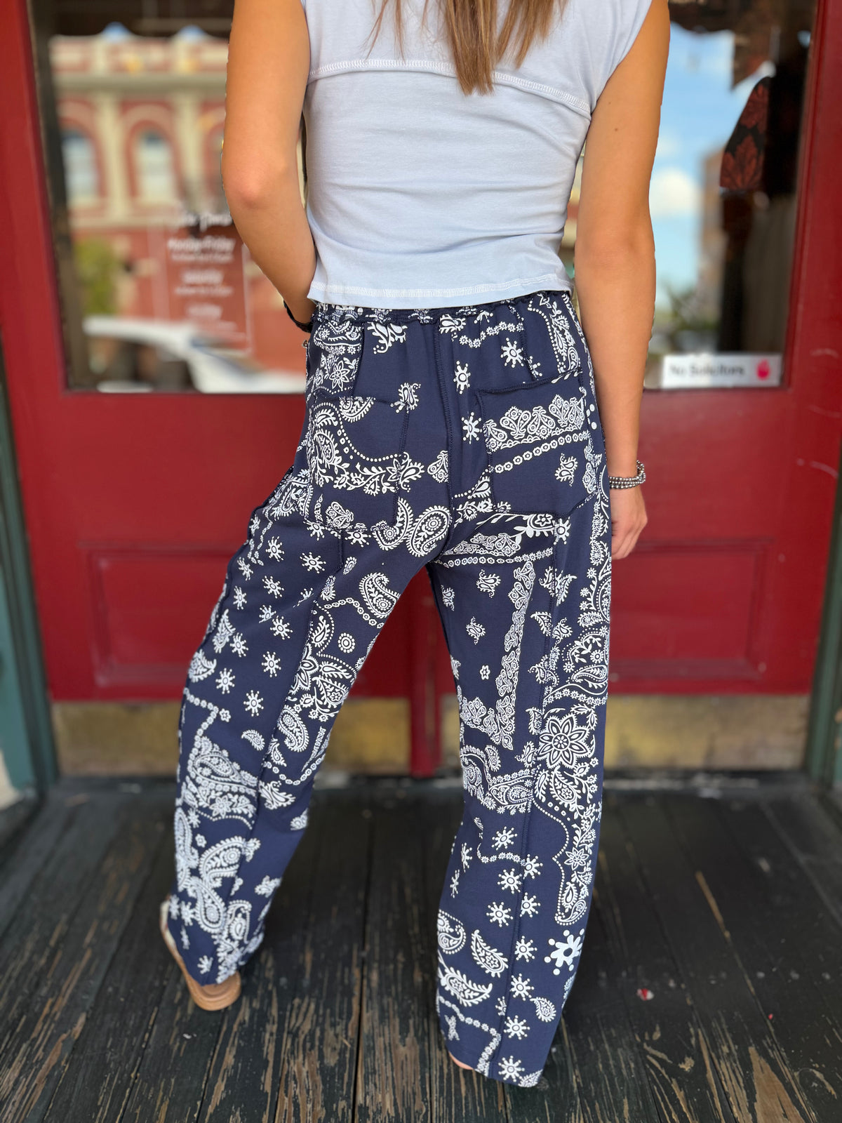 Nightfall Paisley – Navy Barrel Pants