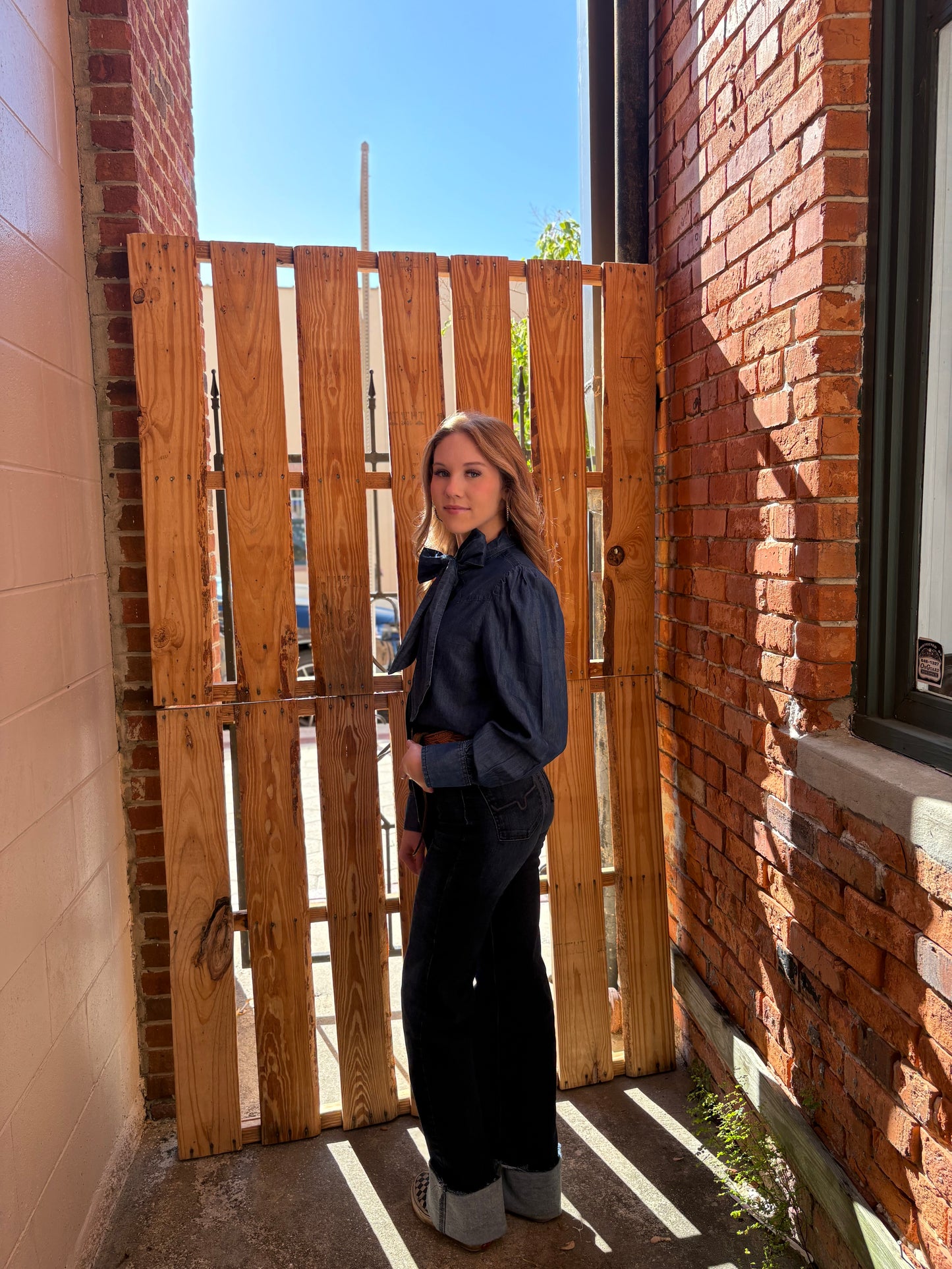 Pearl Ranch- Denim Button Up