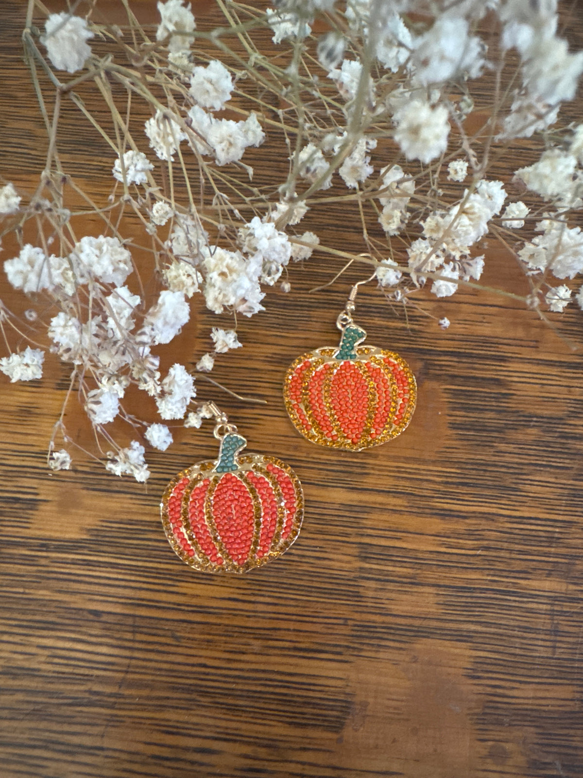 Beaded Pumpkin - Earrings