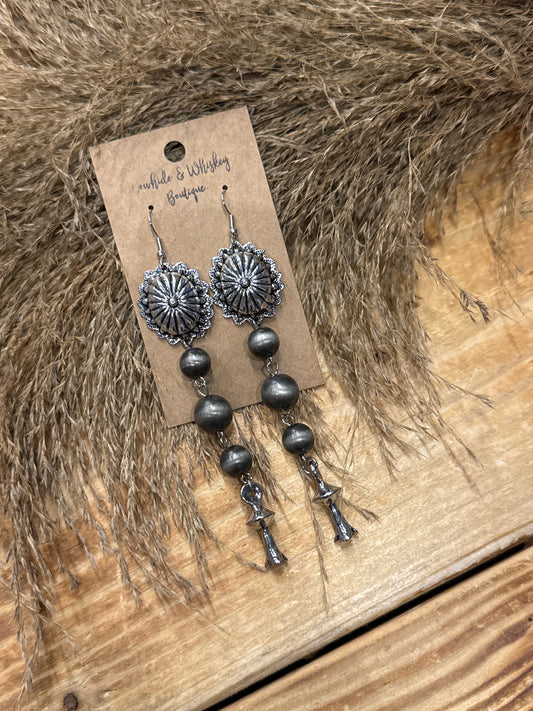 Concho & Pearl - Earrings