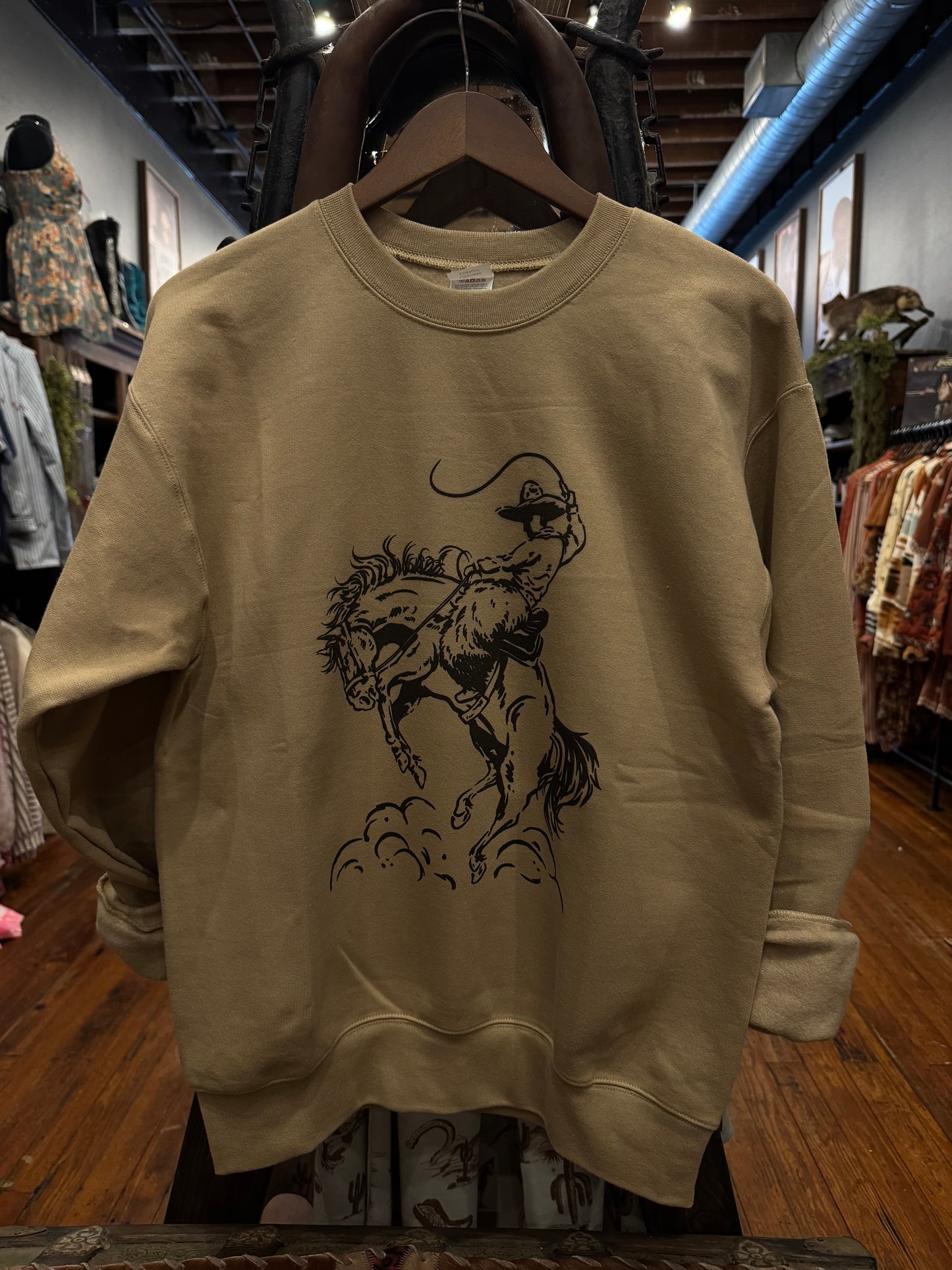 Cowboy Cracker – Tan Sweatshirt