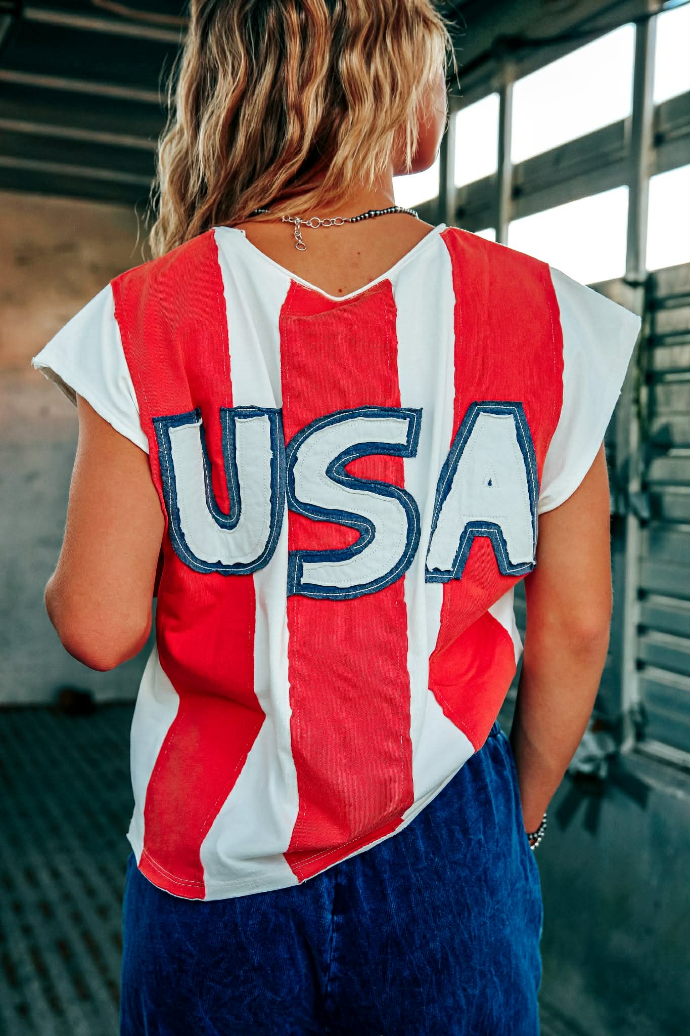 USA Babe – Striped Tee