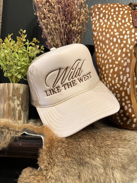 WILD Like The West - Tan Foam Trucker Hat