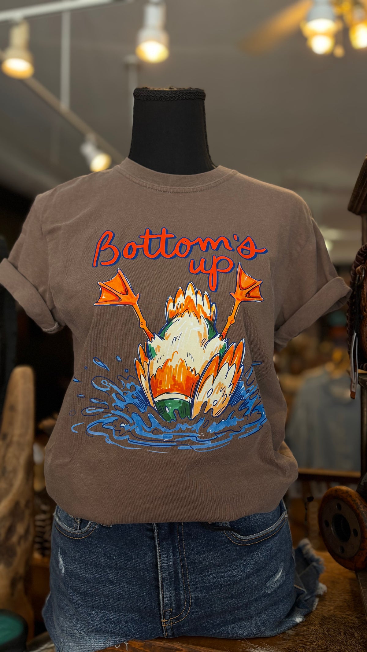 Bottoms Up - Brown Graphic Tee