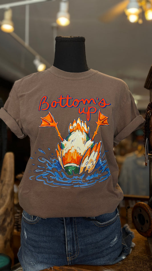 Bottoms Up - Brown Graphic Tee