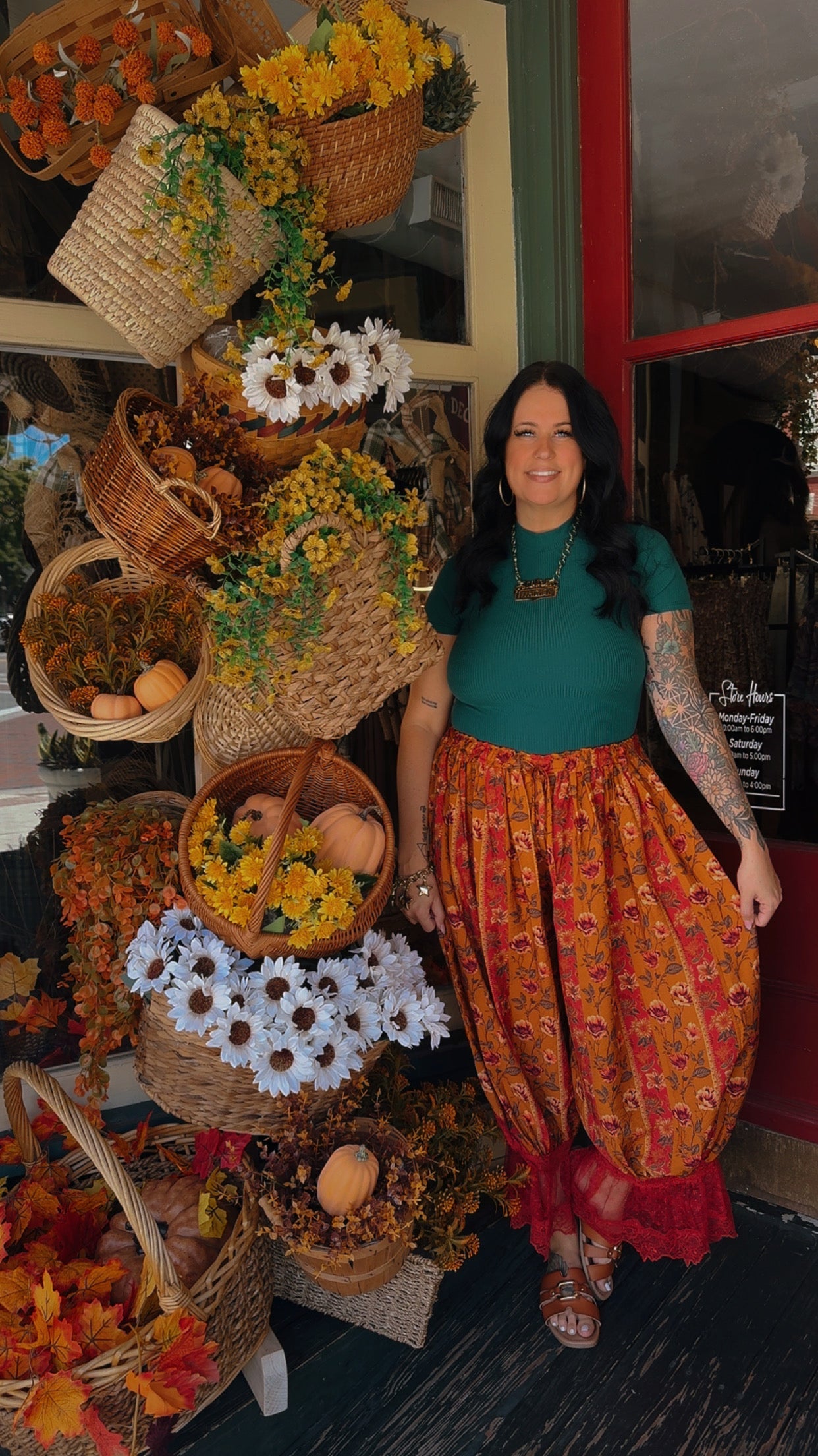Autumn Relic – Rust Floral Bloomer Pant  Step