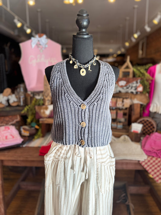 Indigo Edge – Knitted Vest