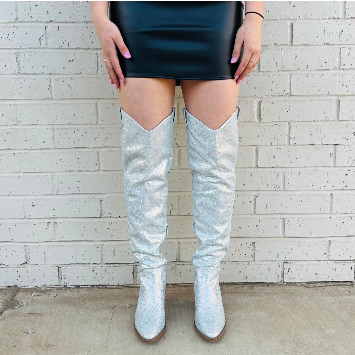 Head over Heels - Rhinestone Knee High Boot