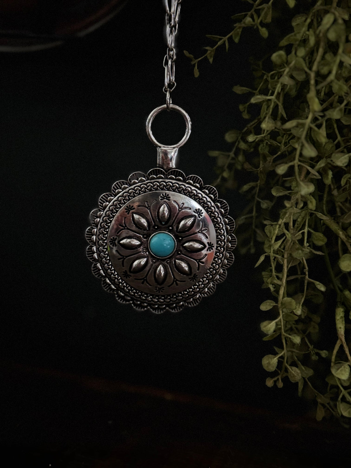 Western Medallion - Silver Necklace