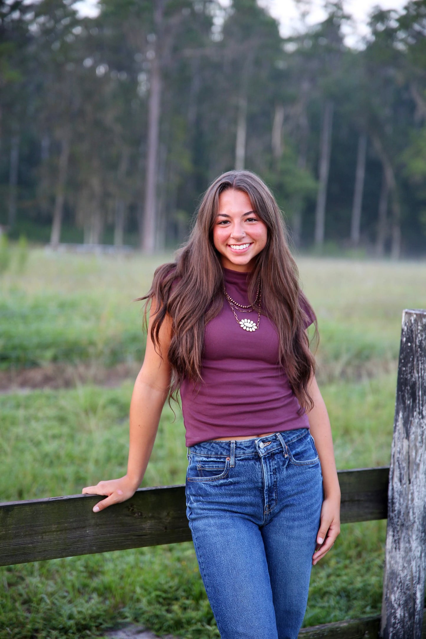 Harvest Ridge – Plum Mock Neck Knit Top