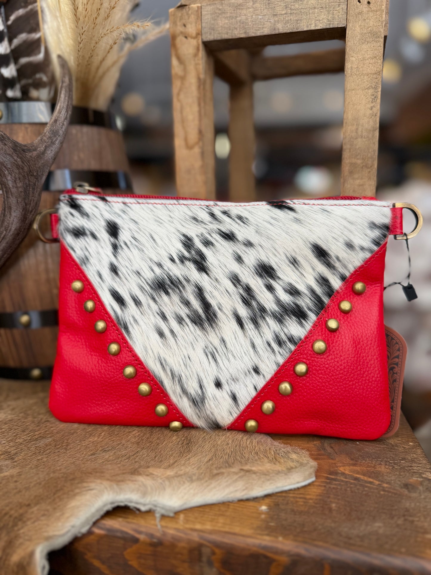 Red Studded - Mini Crossbody
