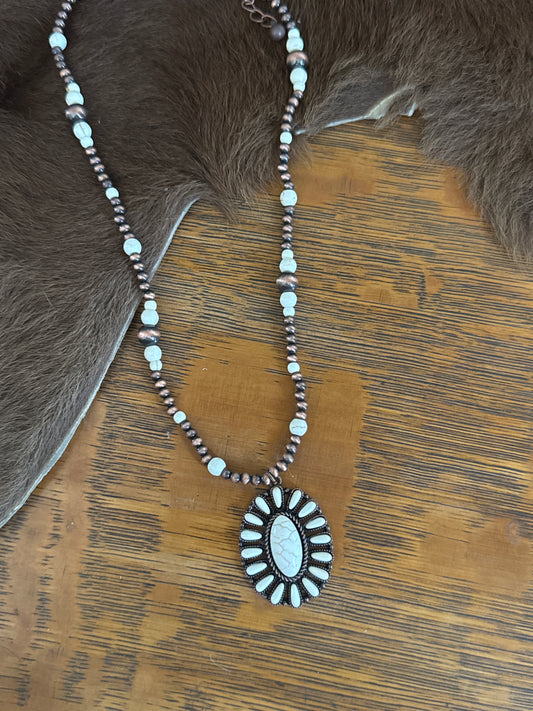 Beaded Trail - Copper Concho Necklace