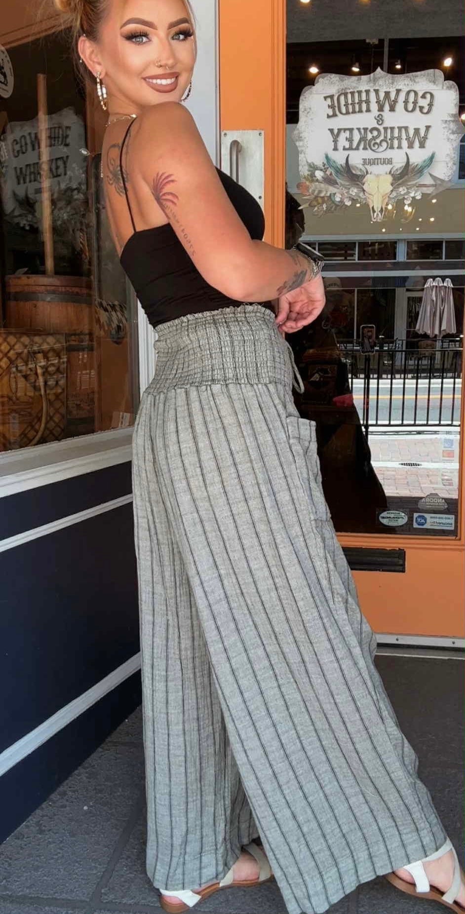 Prairie Pinstripes - Charcoal Pants