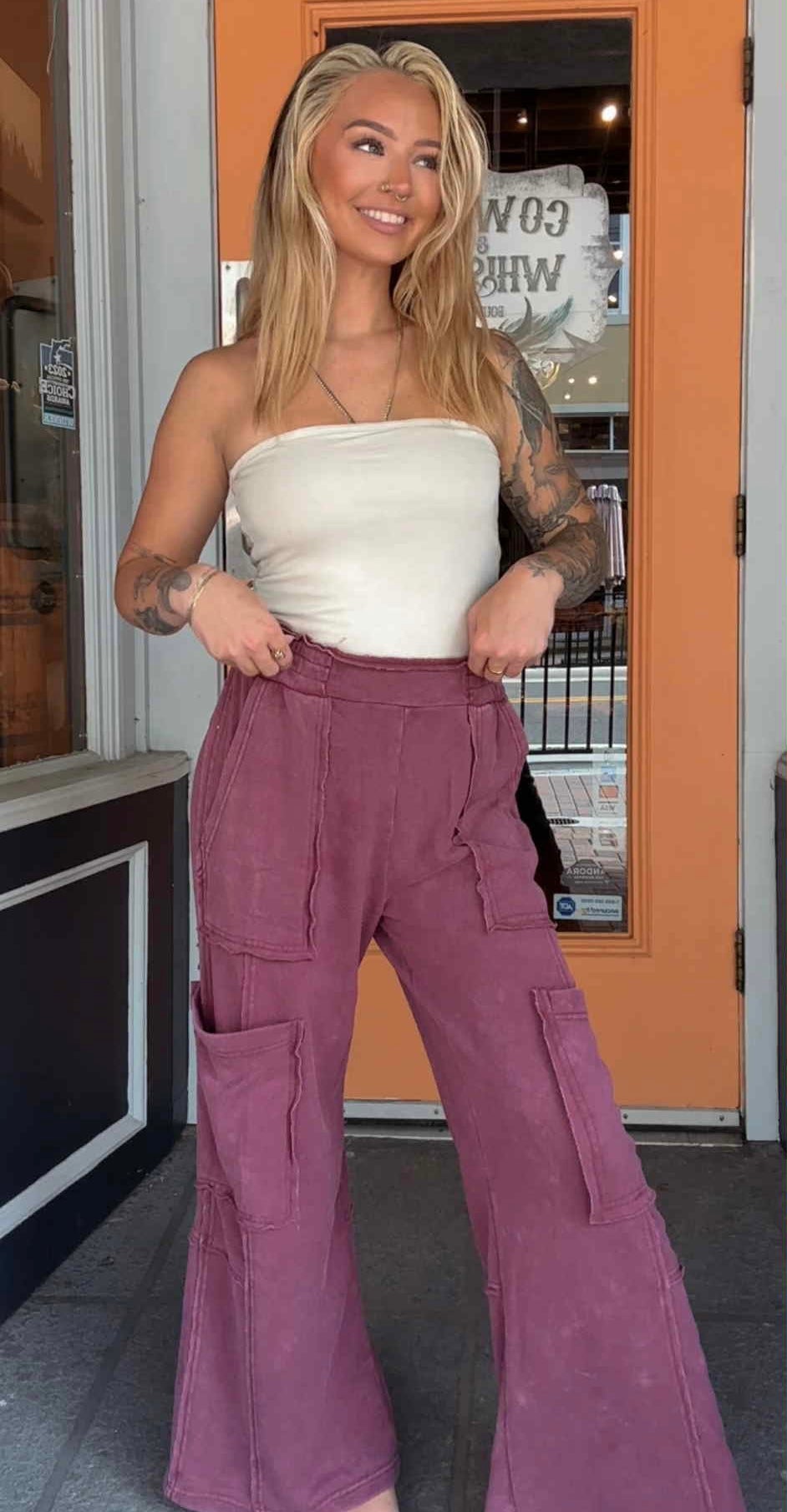 Brickstone Cargo - Acid Maroon Pants