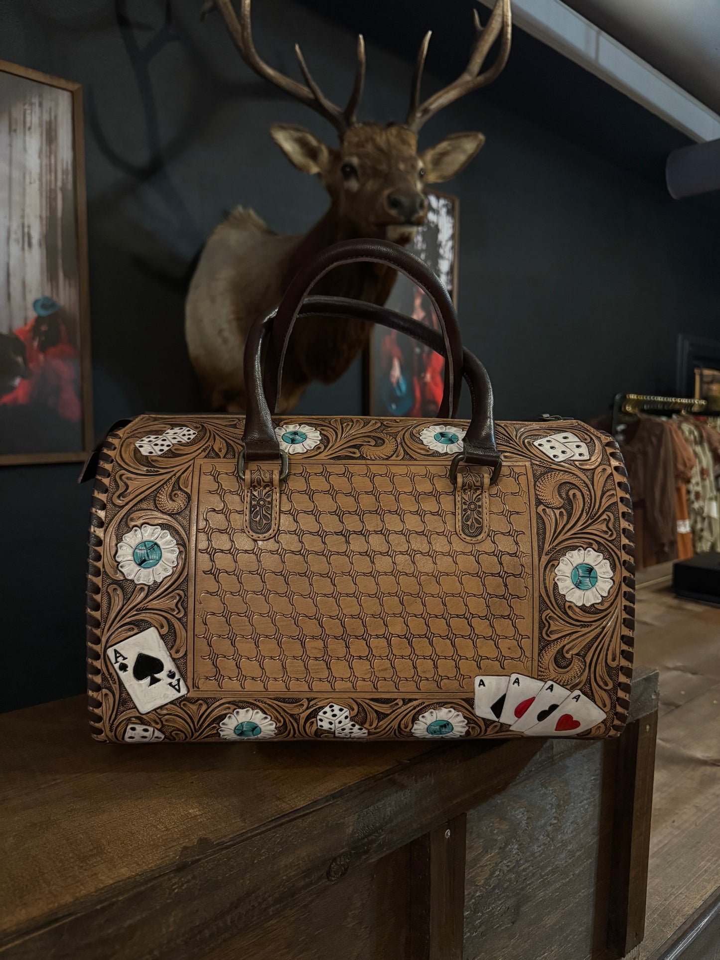 Floral Poker - Large Speedy Bag