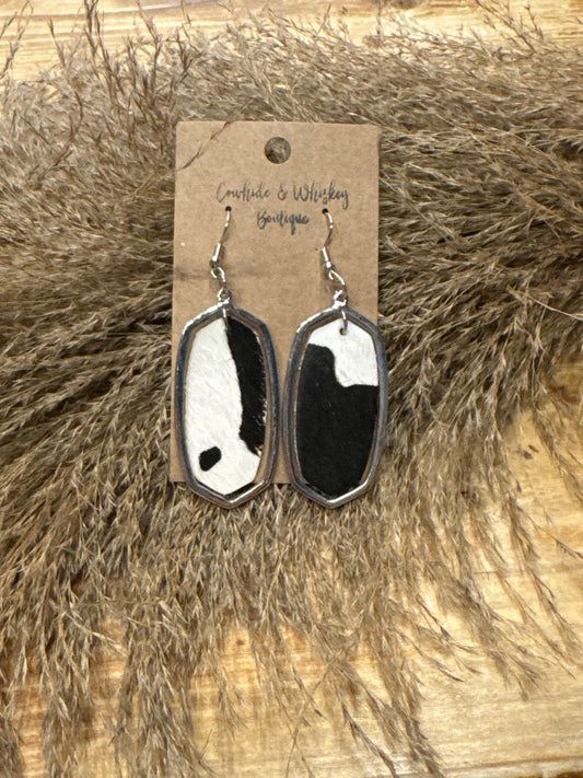 Cowhide Dangle - Earrings