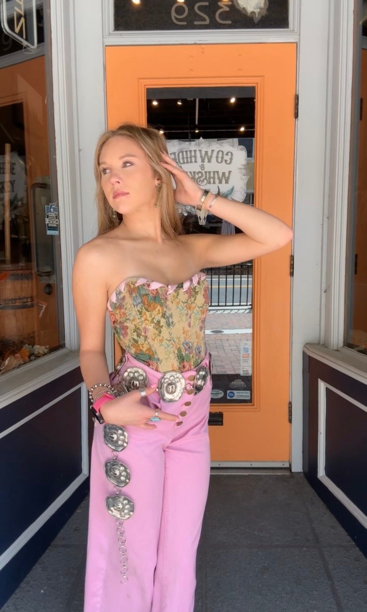 Antique Blush Petals - Floral Corset