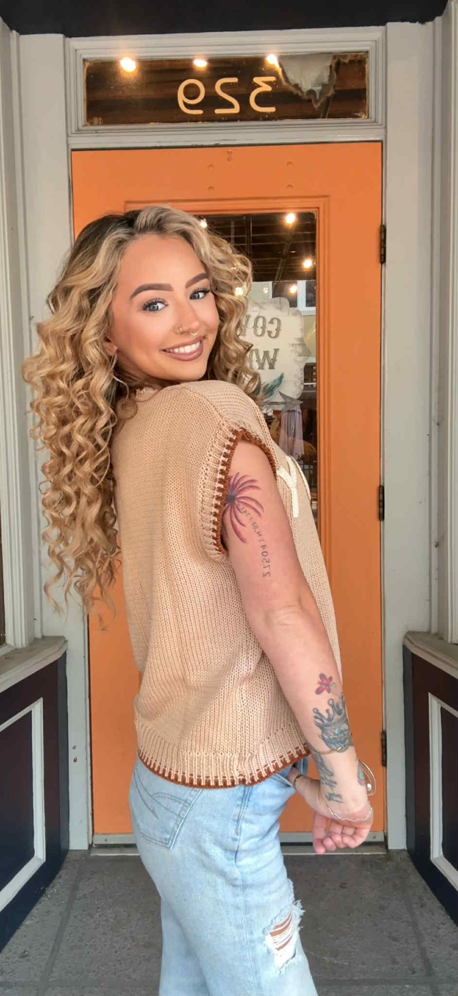 Urban Howdy Thread - Tan Knit Sweater