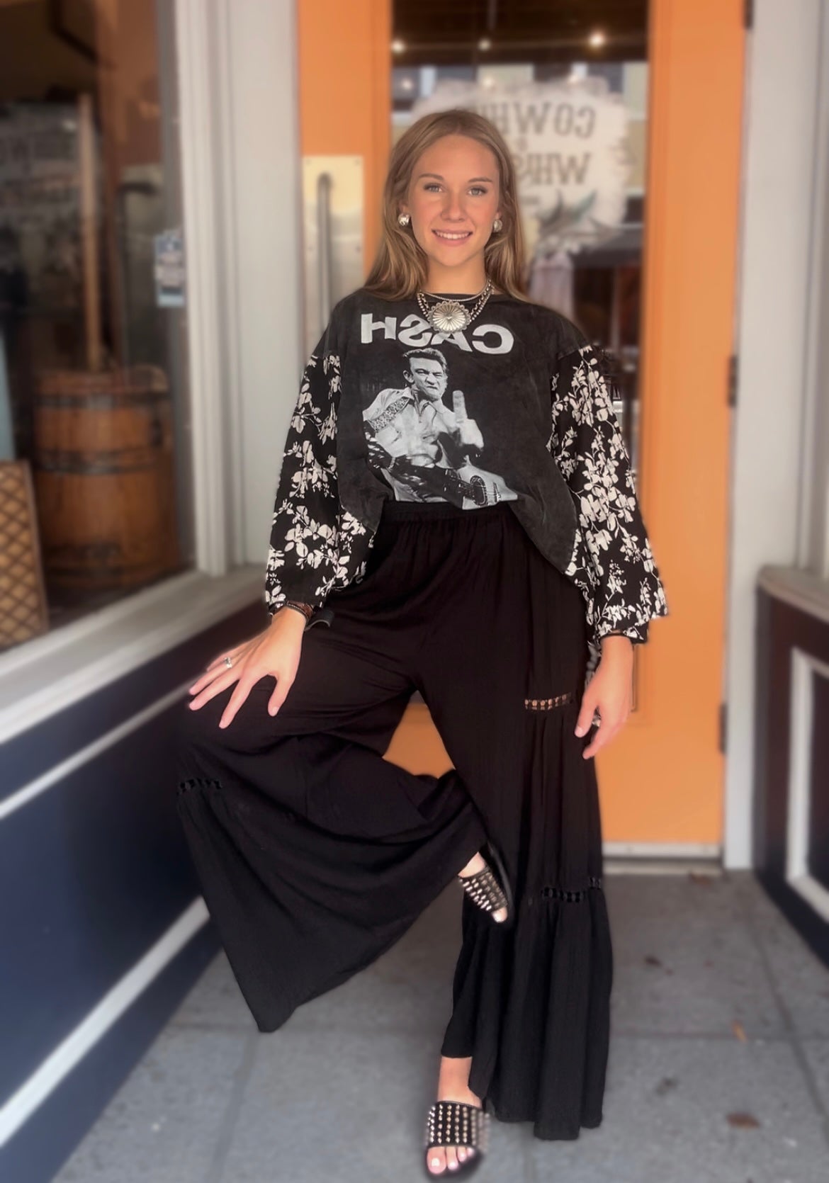 CASH Vibes - Black Poncho Top