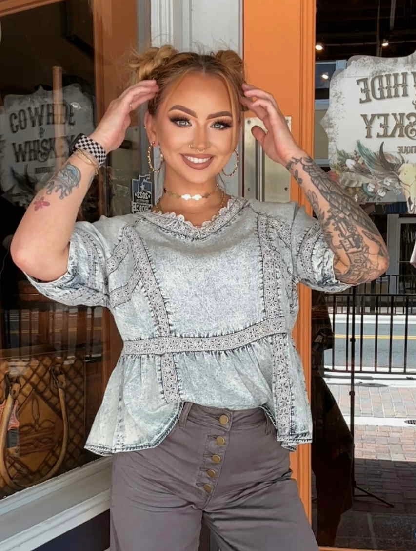 Chambray Charm - Denim Top