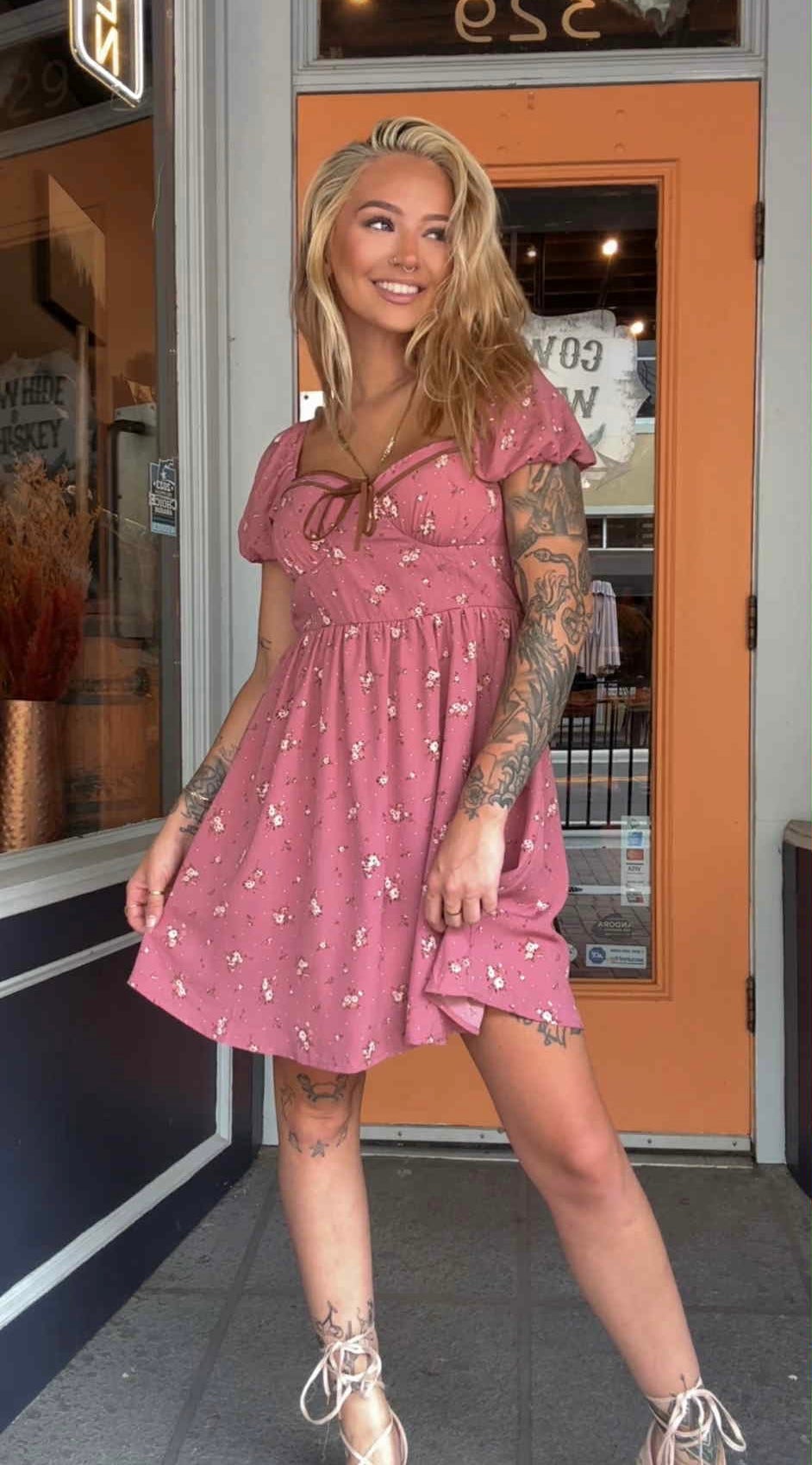 Dusty Rosewood - Mauve Mini Dress