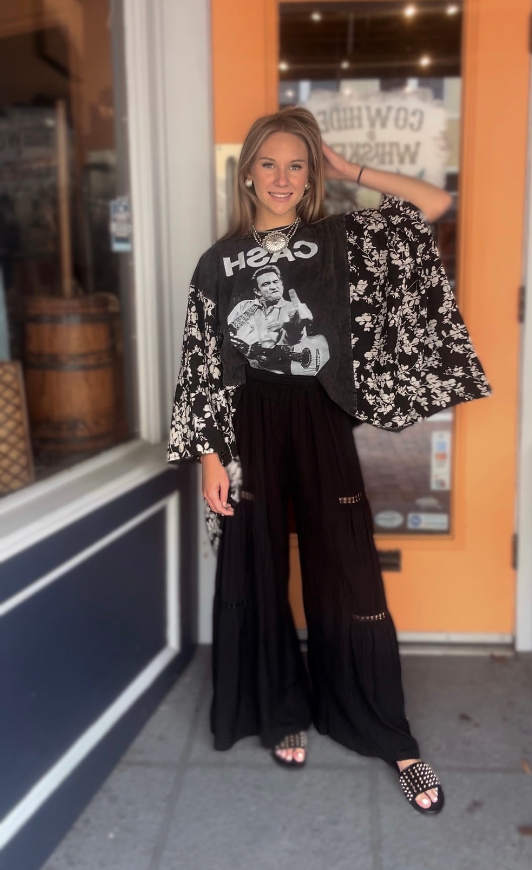 CASH Vibes - Black Poncho Top