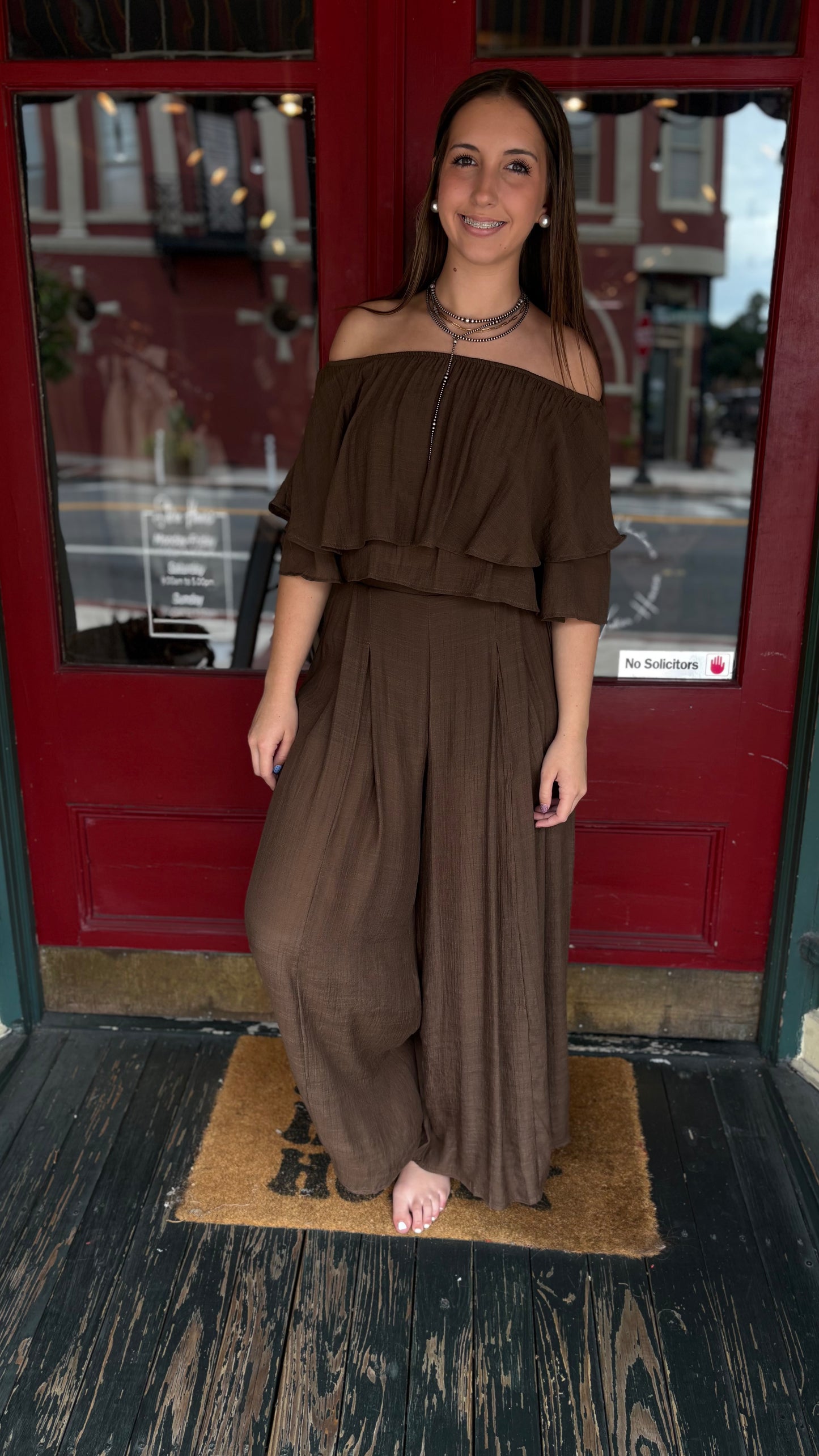 Walnut Whisper – Ruffle Tube Top Set