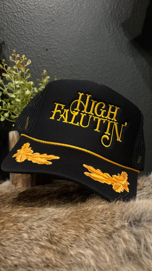 High Falutin' - Black & Yellow Foam Trucker Hat